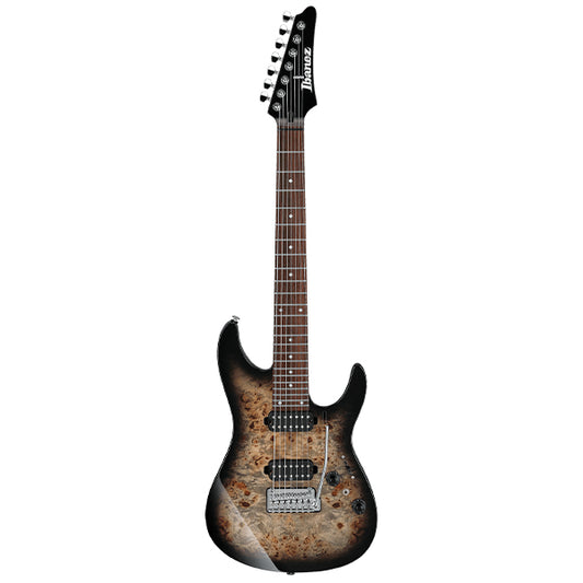 [Discontinued] Ibanez AZ427P1PB 7 String American Basswood Body Electric Guitar With HH Pickup and Rosewood Fingerboard - Charcoal Black Burst