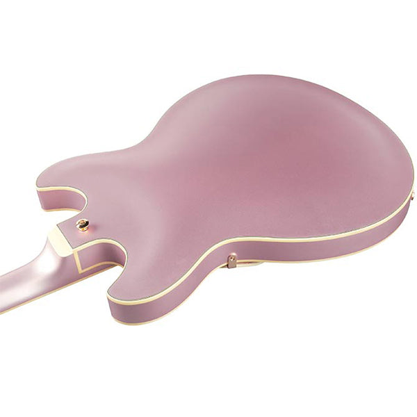 Ibanez AS73G Hollowbody Electric Guitar with Bound Walnut Fretboard and HH Pickup - Rose Gold Metallic Flat (AS 73G)