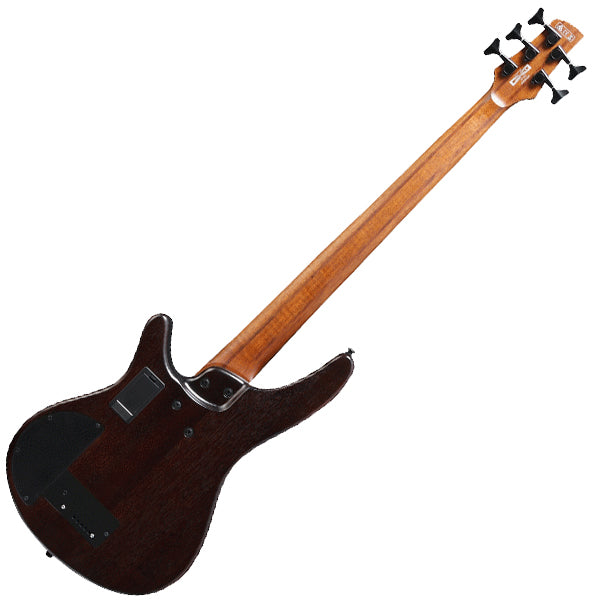 Ibanez SRH505F 5 String Hollow Body Fretless Electric Bass Guitar with Piezo Pickup - Natural Browned Burst Flat