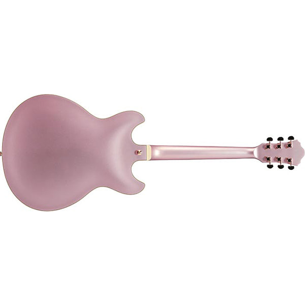 Ibanez AS73G Hollowbody Electric Guitar with Bound Walnut Fretboard and HH Pickup - Rose Gold Metallic Flat (AS 73G)