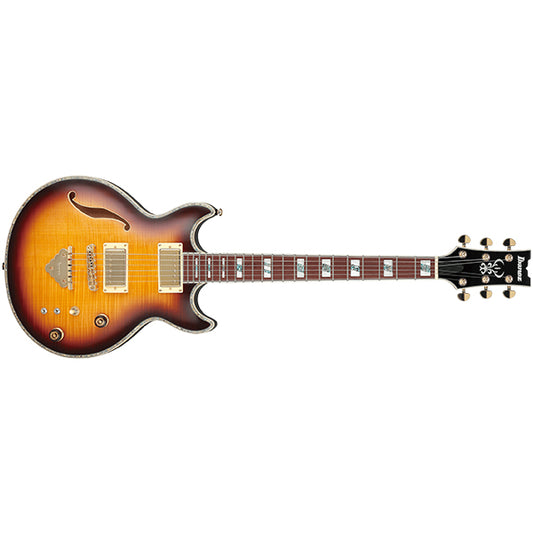 Ibanez AR520HFM Semi Hollowbody Electric Guitar with Jatoba Fretboard and HH Pickup - Violin Sunburst (AR 520HFM)