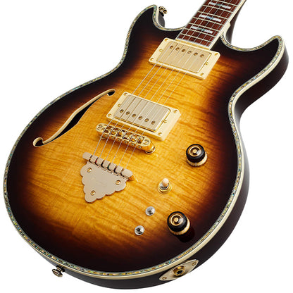 Ibanez AR520HFM Semi Hollowbody Electric Guitar with Jatoba Fretboard and HH Pickup - Violin Sunburst (AR 520HFM)