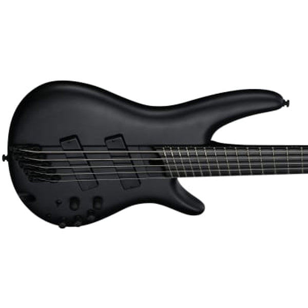 Ibanez SRMS625EX 5 String Iron Label Okoume Body Electric Bass Guitar with HH Pickup - Black Flat