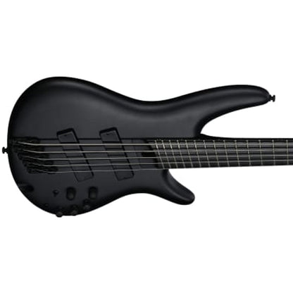 Ibanez SRMS625EX 5 String Iron Label Okoume Body Electric Bass Guitar with HH Pickup - Black Flat