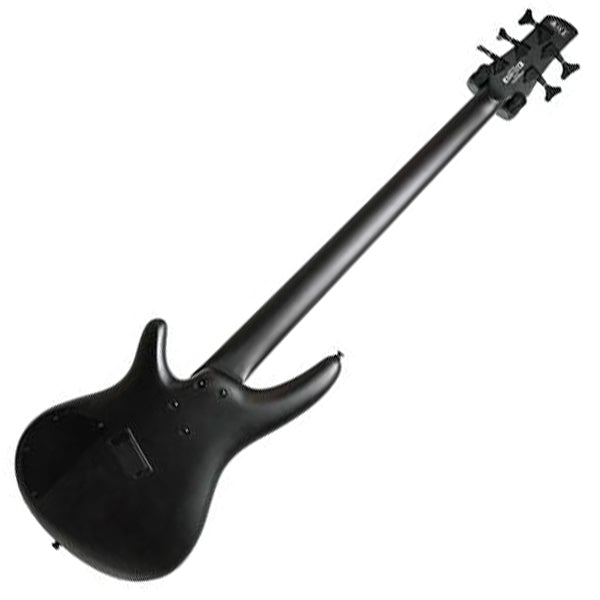 Ibanez SRMS625EX 5 String Iron Label Okoume Body Electric Bass Guitar with HH Pickup - Black Flat