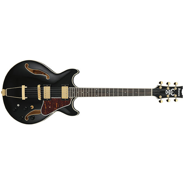 Ibanez AMH90 Artcore Expressionist Hollowbody Electric Guitar with Ebony Fretboard and HH Pickup - Black (AMH 90)