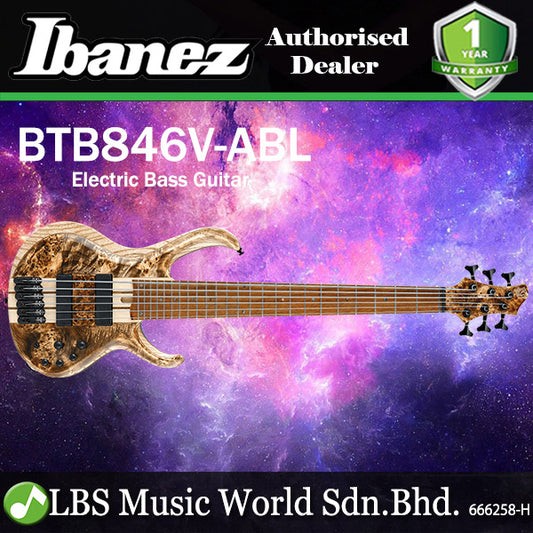 [Discontinued] Ibanez BTB846V Poplar Burl Top Workshop Electric Bass Guitar HH Pickups - Antique Brown Stained Low Gloss