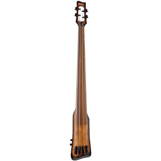 Ibanez UB804 4 String Maple Body Upright Fretless Electric Bass with Piezo Pickup - Mahogany Oil Burst