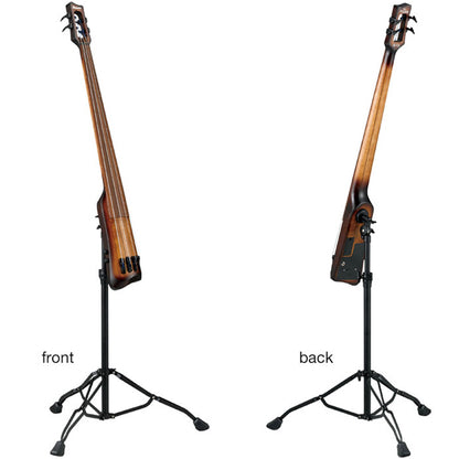 Ibanez UB804 4 String Maple Body Upright Fretless Electric Bass with Piezo Pickup - Mahogany Oil Burst