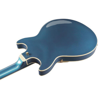 Ibanez AMH90 Artcore Expressionist Hollowbody Electric Guitar with Ebony Fretboard and HH Pickup - Prussian Blue Metallic (AMH 90)