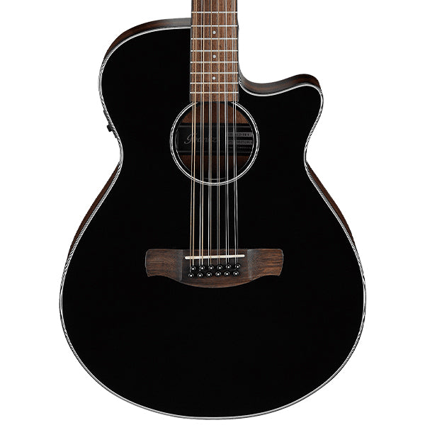 Ibanez AEG5012 12 String AEG Body Acoustic Electric Guitar with Purpleheart Fingerboard - Black High Gloss (AEG50 12)