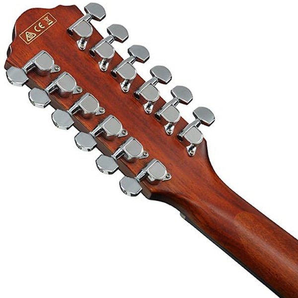 Ibanez AEG5012 12 String AEG Body Acoustic Electric Guitar with Purpleheart Fingerboard - Black High Gloss (AEG50 12)