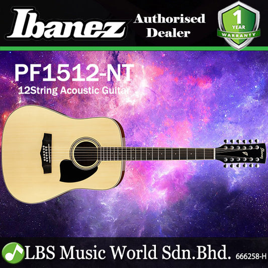 Ibanez PF1512 12 String Dreadnought Body Acoustic Guitar with Laurel Fretboard - Natural High Gloss (PF15 12)