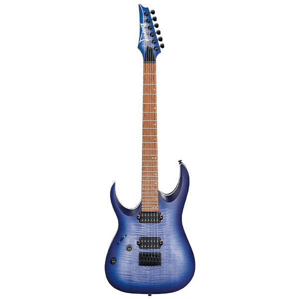 Ibanez RGA42FML Solid Nyatoh Body Left Handed Electric Guitar HH Pickup with Jatoba Fretboard - Blue Lagoon Burst Flat