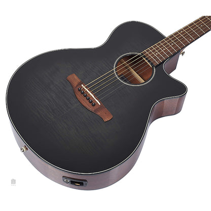 Ibanez AEG70 Acoustic Electric Guitar With AEG Body Nyatoh Neck - Transparent Charcoal Burst High Gloss (AEG70 TCH)