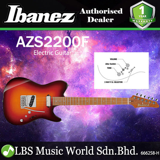 [Discontinued] Ibanez AZS2200F Alder Body Prestige Electric Guitar with SH Pickup and Gotoh Tremolo - Sunset Burst