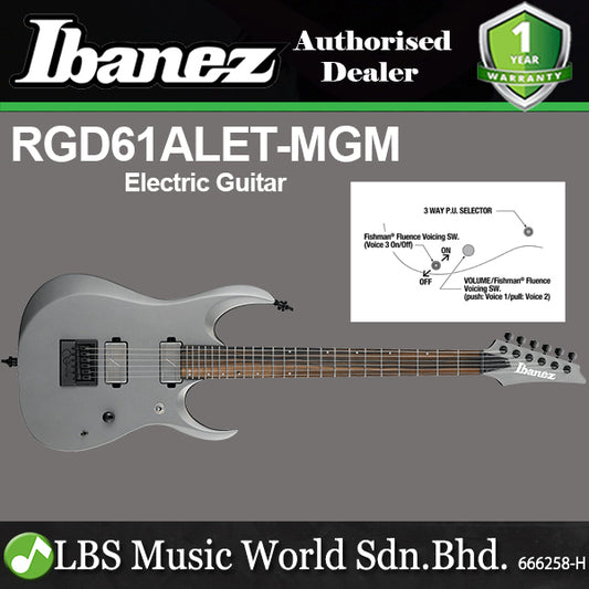 Ibanez RGD61ALET Solid Nyatoh Body Electric Guitar HH Pickup with Macassar Ebony Fretboard - Metallic Gray Matte