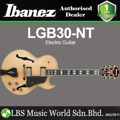 Ibanez LGB30 Spruce Top Hollowbody Electric Guitar HH Pickup with Bound Ebony Fretboard