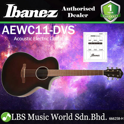 Ibanez AEWC11 Grand Concert Acoustic Electric Guitar With Spruce Top Nyatoh Neck - Dark Violin Sunburst (AEWC11 DVS)