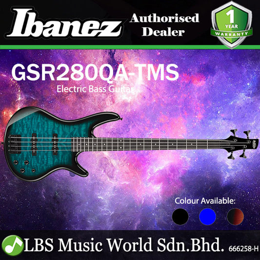 Ibanez GSR280QA 4 String Electric Bass Guitar - Transparent Marine Sunburst (GSR280 QA)