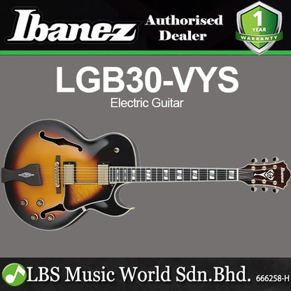 Ibanez LGB30 Spruce Top Hollowbody Electric Guitar HH Pickup with Bound Ebony Fretboard