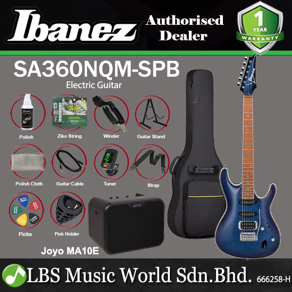 Ibanez SA360NQM Electric Guitar With Okoume Body Maple Neck - Sapphire Blue (SA360NQM SPB)