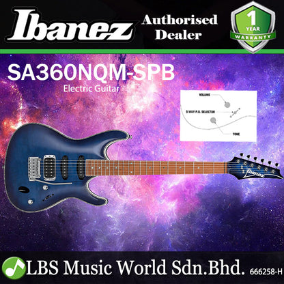 Ibanez SA360NQM Electric Guitar With Okoume Body Maple Neck - Sapphire Blue (SA360NQM SPB)