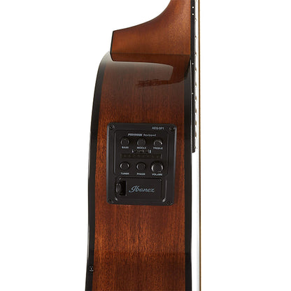 Ibanez AEWC11 Grand Concert Acoustic Electric Guitar With Spruce Top Nyatoh Neck - Dark Violin Sunburst (AEWC11 DVS)