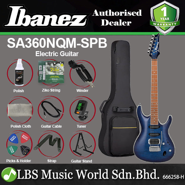 Ibanez SA360NQM Electric Guitar With Okoume Body Maple Neck - Sapphire Blue (SA360NQM SPB)