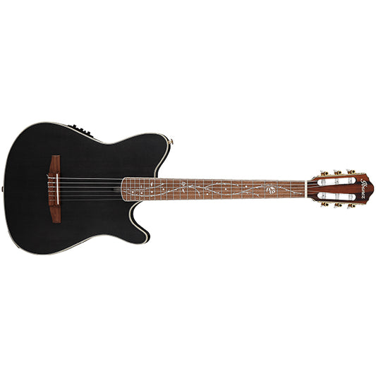 Ibanez TOD10N Solid Sitka Spruce Top FRH Body Acoustic Electric Guitar - Transparent Black