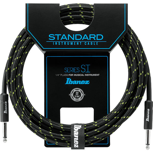 Ibanez SI20 6 Meter Woven Instrument Cable for Guitar with 2 Straight Plugs (SI 20)