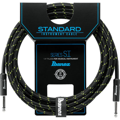 Ibanez SI20 6 Meter Woven Instrument Cable for Guitar with 2 Straight Plugs (SI 20)
