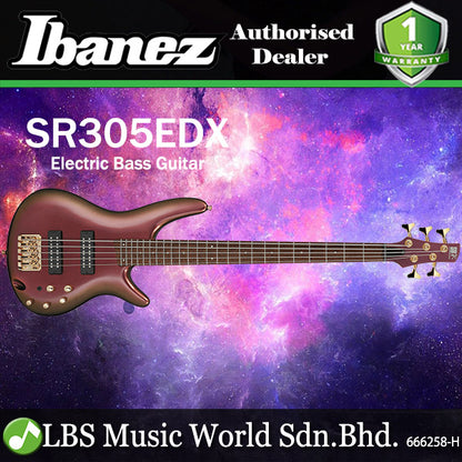 Ibanez SR305EDX 5 String Nyatoh Body Electric Bass Guitar - Rose Gold Chameleon