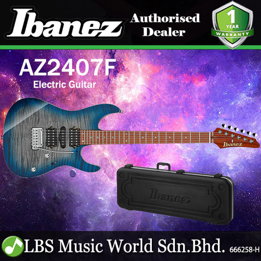 Ibanez AZ2407F Prestige Flamed Maple Top DiMarzio® Pickup Electric Guitar with Case - Sodalite Blue