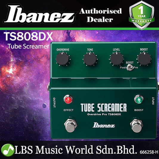 Ibanez TS808DX Tube Screamer Overdrive Pro Deluxe Guitar Effects Pedal (TS808 DX)