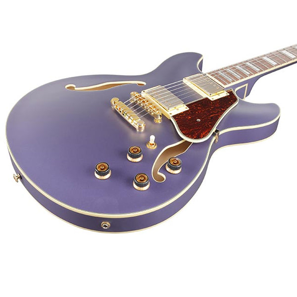 Ibanez AS73G Hollowbody Electric Guitar with HH Pickup - Metallic Purple Flat (AS73 G)