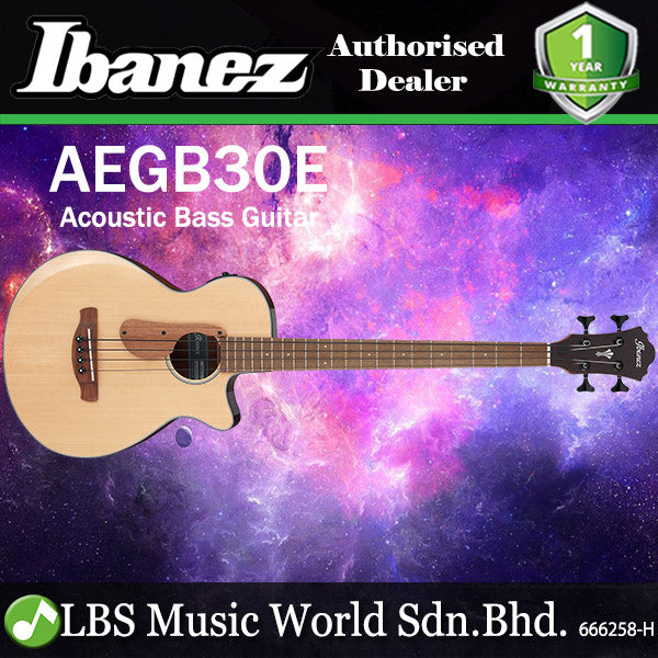 IBANEZ AEGB30E Mahogany Body Acoustic Electric Guitar Bass - Natural High Gloss