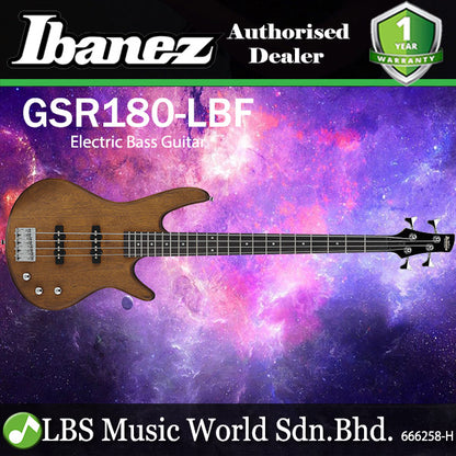 Ibanez GSR180 4 String Okoume Body Electric Bass Guitar - Transparent Light Brown Flat (GSR180 LBF)