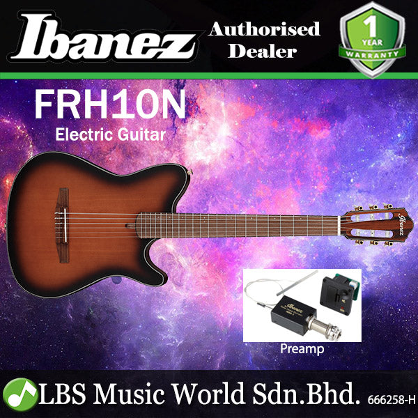 Ibanez FRH10N 6 String Nylon Body Acoustic Electric Guitar - Brown Sunburst Flat