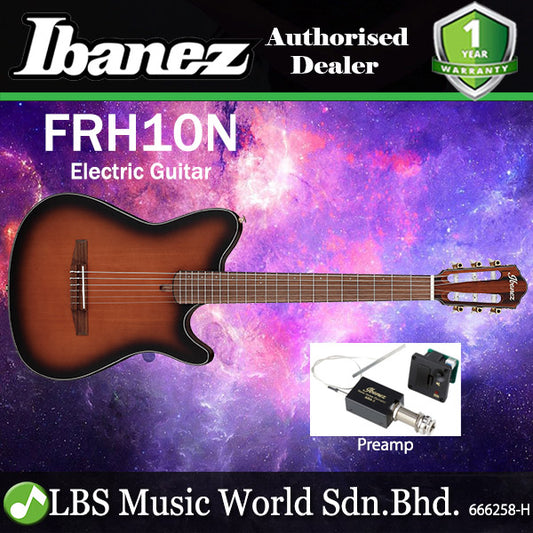 Ibanez FRH10N 6 String Nylon Body Acoustic Electric Guitar - Brown Sunburst Flat
