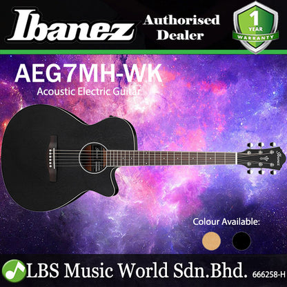 Ibanez AEG7MH AEG Acoustic Electric Guitar Sapele Top Open Pore - Weathered Black (AEG7 MH)
