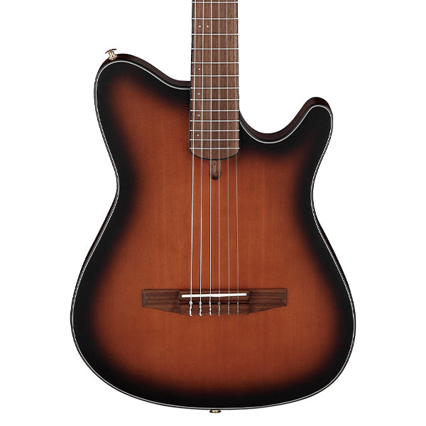 Ibanez FRH10N 6 String Nylon Body Acoustic Electric Guitar - Brown Sunburst Flat