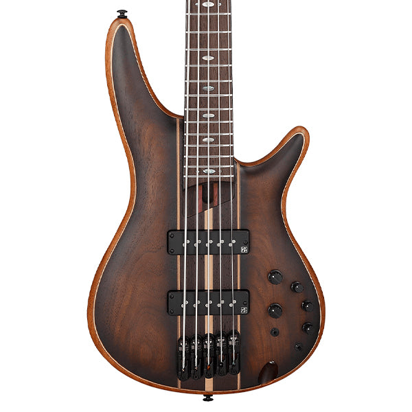 Ibanez SR1355B 5 String African Mahogany Body Electric Bass Guitar - Dual Mocha Burst Flat