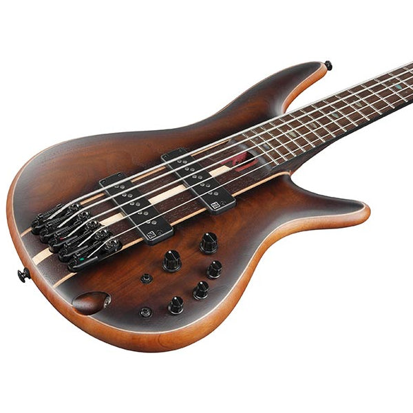 Ibanez SR1355B 5 String African Mahogany Body Electric Bass Guitar - Dual Mocha Burst Flat