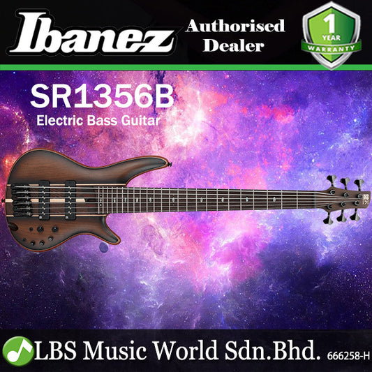 Ibanez SR1356B African Mahogany Body Electric Bass Guitar with Passive Pickup - Dual Mocha Burst Flat