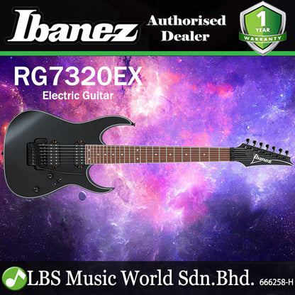 [Discontinued] Ibanez RG7320EX 7 String Meranti Body with HH Pickup Electric Guitar - Black Flat