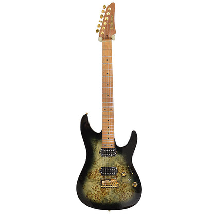 [Discontinued] Ibanez AZ242PBG-CKB 6 String American Basswood Body Poplar Burl Top Electric Guitar Charcoal Black Burst (AZ242PBG AZ242)