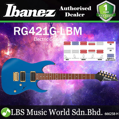 Ibanez RG421G Meranti Body Electric Guitar HH Pickups - Laser Blue Matte (RG 421G)
