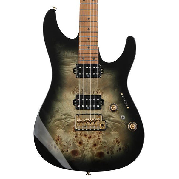[Discontinued] Ibanez AZ242PBG-CKB 6 String American Basswood Body Poplar Burl Top Electric Guitar Charcoal Black Burst (AZ242PBG AZ242)