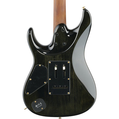 [Discontinued] Ibanez AZ242PBG-CKB 6 String American Basswood Body Poplar Burl Top Electric Guitar Charcoal Black Burst (AZ242PBG AZ242)